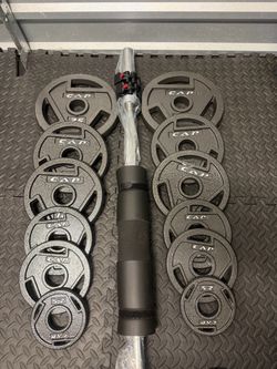 CAP Plates and Olympic Barbell