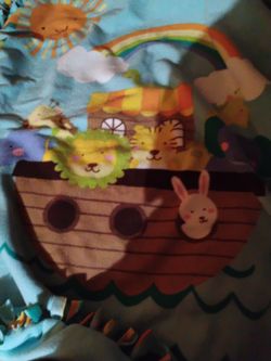 Noah's Ark Fleece Tie Blanket 