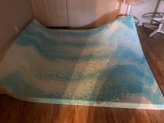 4 Inch Queen Memory Foam Mattress Topper - Blue