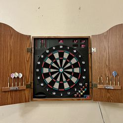 Electronic Dart Board With Cabinet