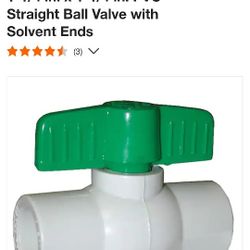 Jones Stephens 1-1/4" PVC Ball Valve, Multiple Available 