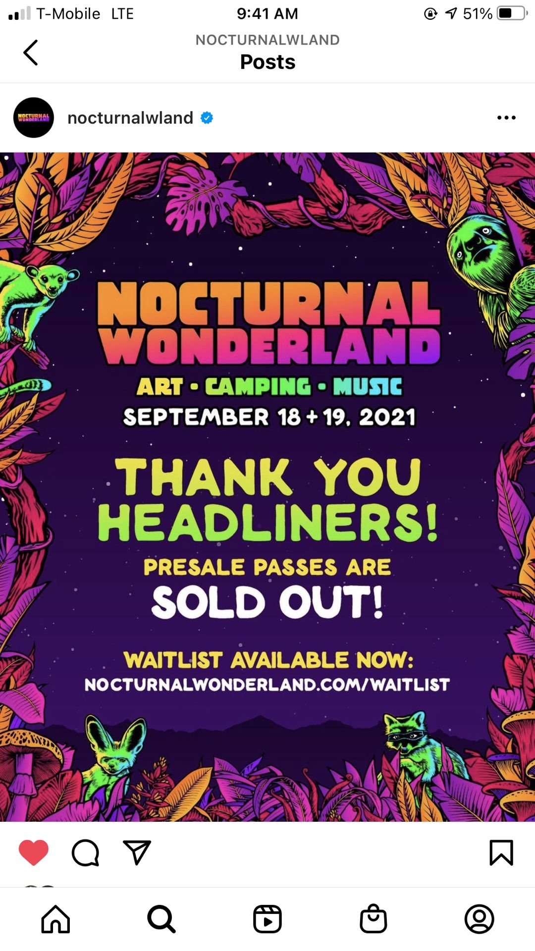 Nocturnal wonderland tickets