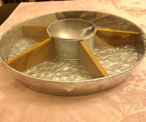 Galvanized Divided Serving Tray