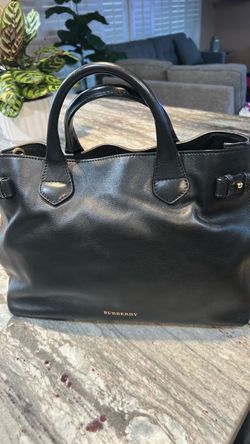 Burberry Black Leather Tote Handbag