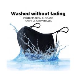 Black Cloth Face Masks - 5 Pack，washable 
