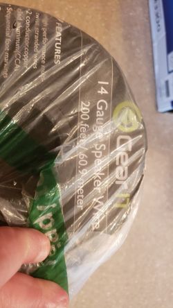 14 GAUGE AWG OFC CL3 Outdoor Speaker Wire, Black 200ft

