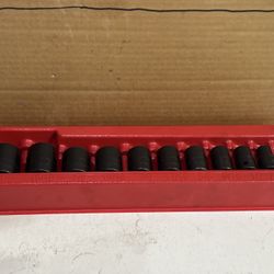 Snap-on Tools 11 pc 1/2" Drive 6-Point SAE Flank Drive® Shallow Impact Socket Set (3/8–1")