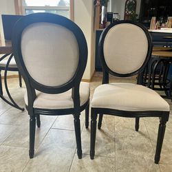 4 Upholstered Classic French Style Dining Chairs 