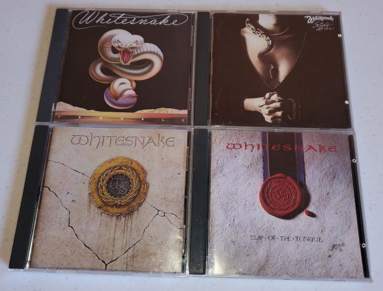 WHITESNAKE 4 CDS LOT- 1987 - SLIDE IT IN - TROUBLE - SLIP OF THE TONGUE