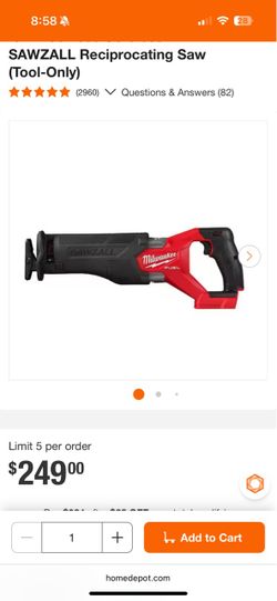 Milwaukee FUEL SAWZALL Reciprocating Saw Tool-Only