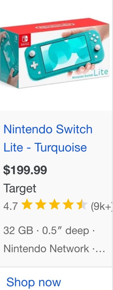 Nintendo Switch Lite Turquoise 
