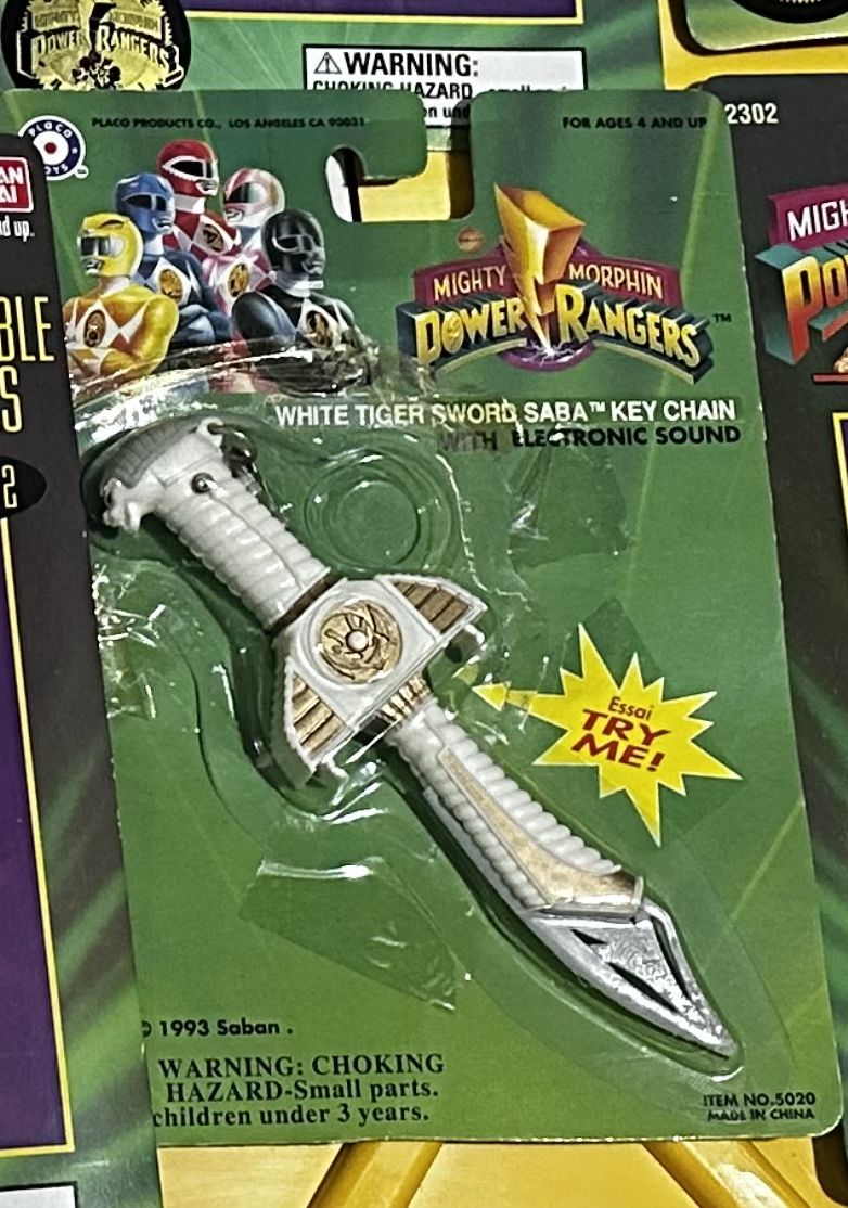 Power Ranger White Tiger Sword Key Chain 