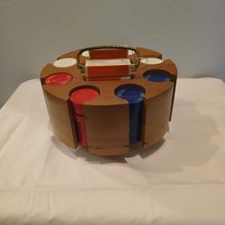 Game chips with carousel and playing cards