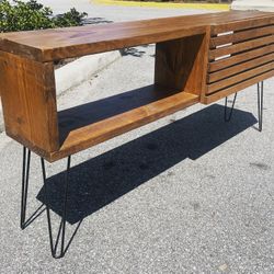 Tv Console Media Center - Handmade In Stock