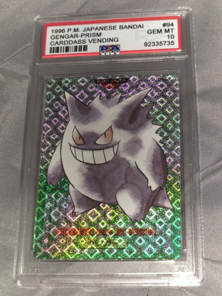 Gengar 1996 Prism Green Graded Psa 10 Gem Mint Pokémon Card Carddass Vending Bandai