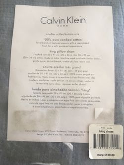 New in package Calvin Klein Cotton weave king pillow case sham