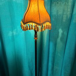 Beautiful Pole Lamp/Cloth Fringed Shade