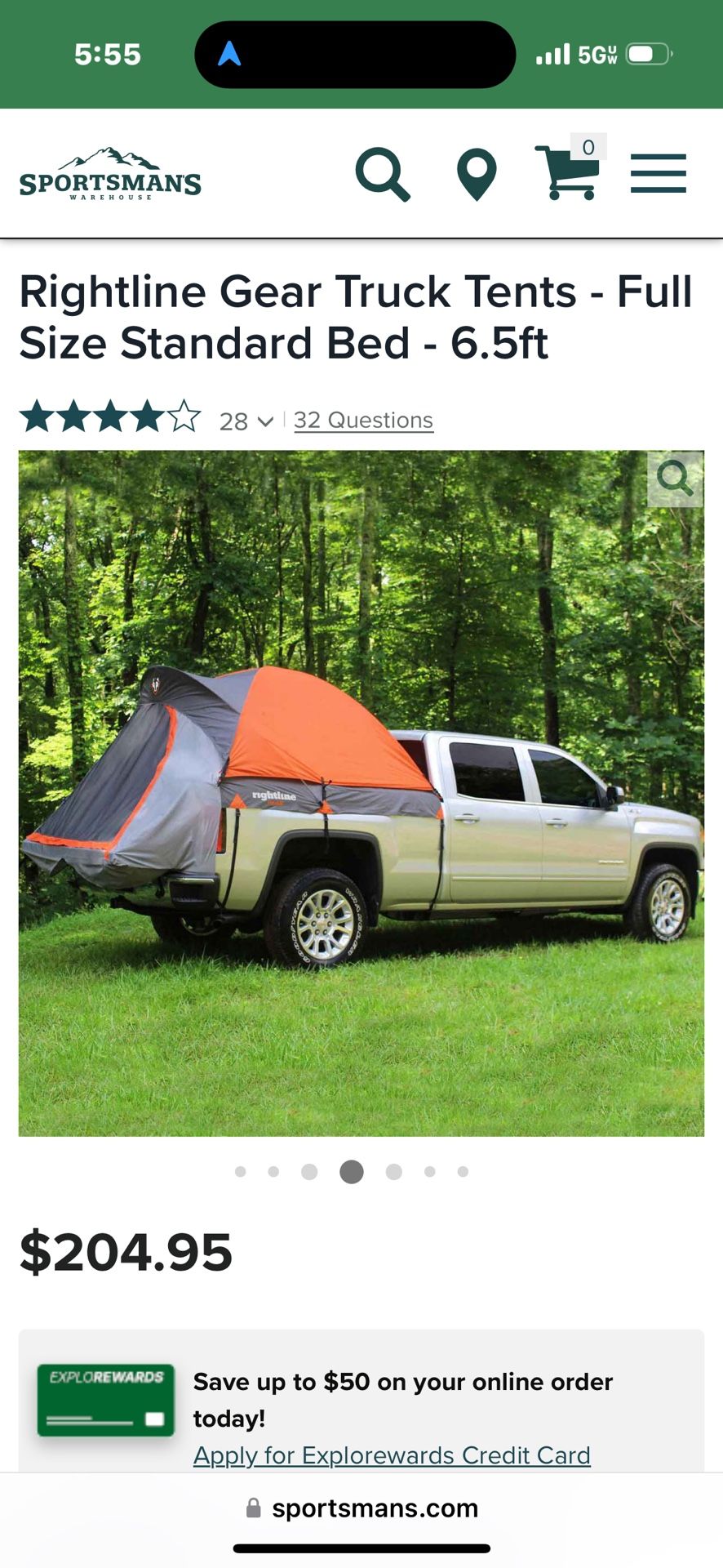 Rightline Gear Mid Size Truck Tent
