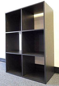 6 Cube brown Bin Shelving Storage Unit