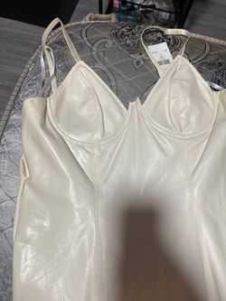 Cream Satin Bustier Mini Dress fashionNova