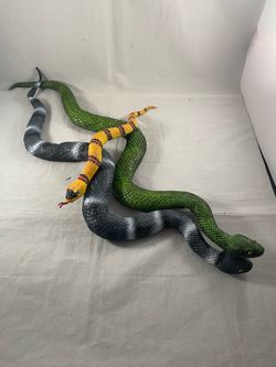 Realistic Rubber Snake Toys Set of 3 Halloween Prop