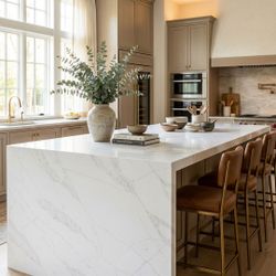 Warehouse Direct SALE Prefab quartz full slab countertop-Calacatte Cloudtrace