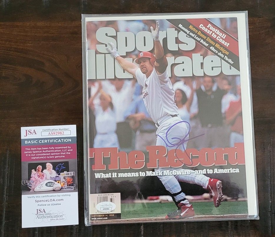 MARK McGWIRE Signed NO LABEL Sports Illustrated Magazine 9/14/1998 JSA Certified