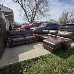 L.A.Z Boy Leather Sectional 