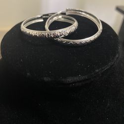 Hoops Thick Silver Earrings