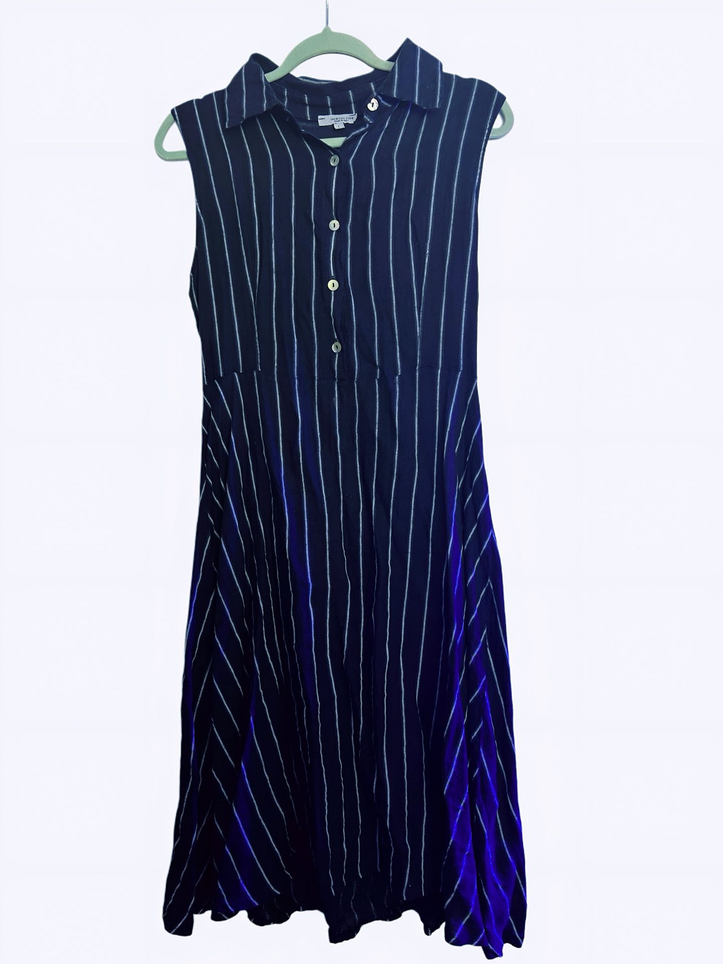 Italian-Made Blue & White Striped Summer Dress โ Amalfi Coast Find - Size L