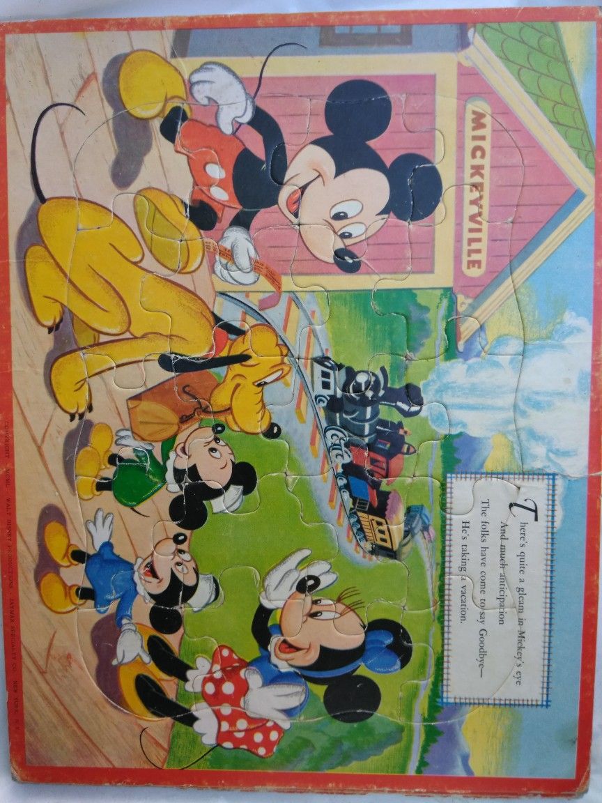 Vintage mickey mouse puzzle