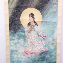 Vintage Chinese Water Color Scroll Painting 