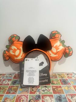 Loungefly Disney Mickey-O-Lantern Ears Headband Glow In The Dark NWT