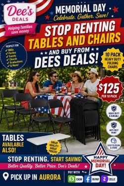10 PACK HEAVY DUTY FOLDING CHAIRS BRAND NEW IN BOX ONLY $125