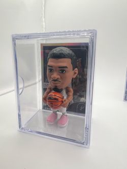 Victor Wembanyama Custom Shadow Box - NBA Hoops Card + Chibi Figure Display Case - Spurs