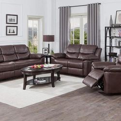 (New) 3PC Sofa Set （Recliner Loveseat & couch） 