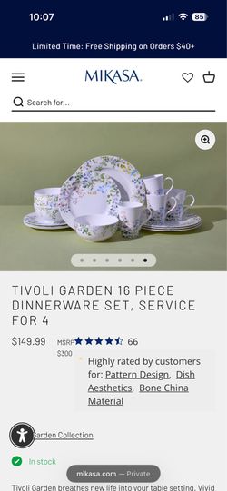 Mikasa Tívoli garden 16 pc set