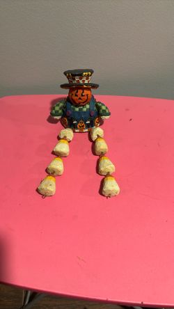 halloween decoration wooden pumpkin candy corn Man