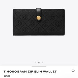 Tory Burch T Monogram Zip Slim Wallet