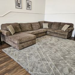 Ashleys Big Sectional with Chaise - Free Delivery
