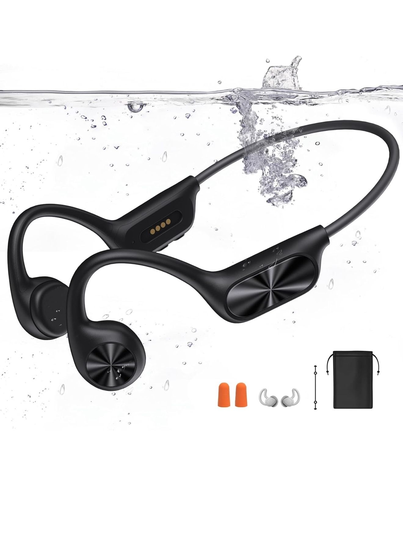 Swimming Headphones,Bone Conduction Headphones Bluetooth 5.4,IPX8 Waterproof,32G Memory Sports Headphone,Underwater Headphone with MP3-Player for Swim