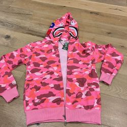 Pink Camo Bape Shark Zip-up Hoodie 