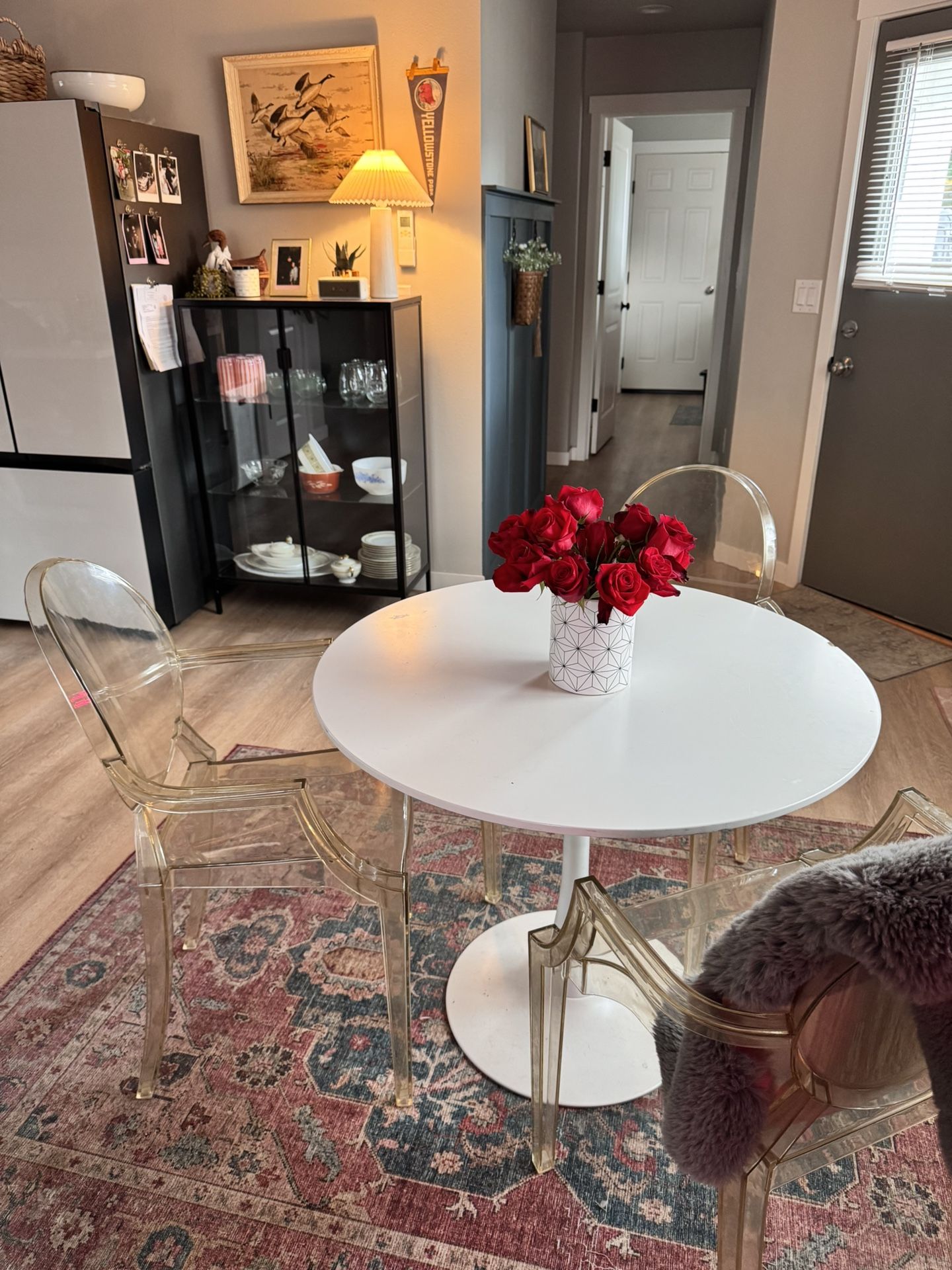 Dining Table And Clear Acrylic Chairs