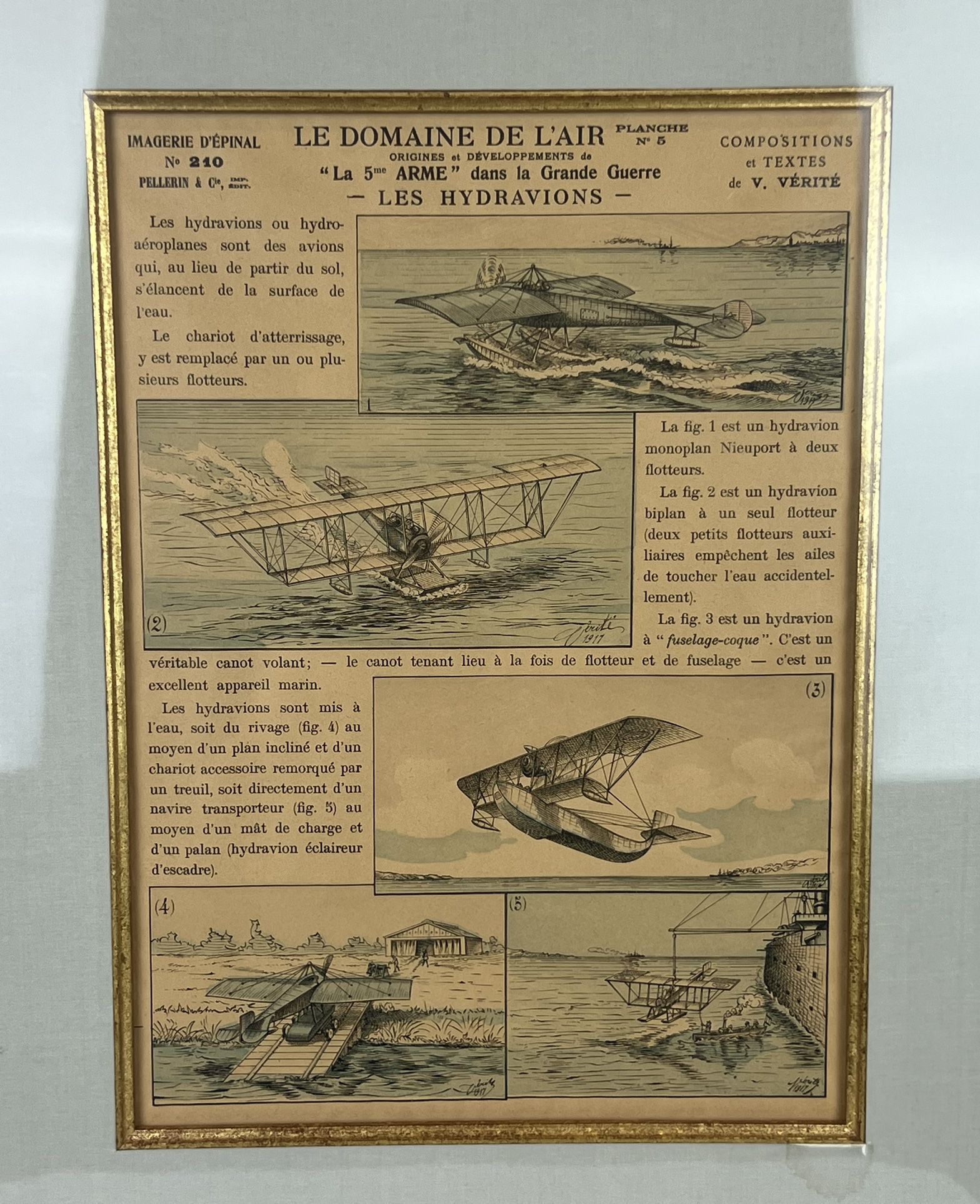 1917 LE DOMAINE DE L’AIR- No 210 LES HYDRAVIONS PLANCHE No 5 