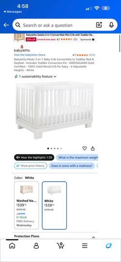 Baby crib/ toddler bed
