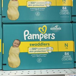 PAMPERS SWADDLERS 84CT SIZE N $19.99