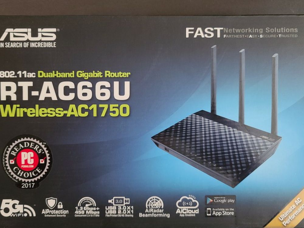 Asus RT-AC66U Wireless Router Internet AC1750 Computer