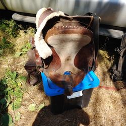 Brown Leather Western Saddle