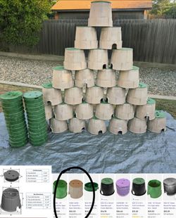 10" pro spec valve box/ sand with green lid