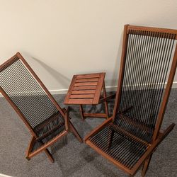 Outdoor patio set (folding table and 2 chairs)